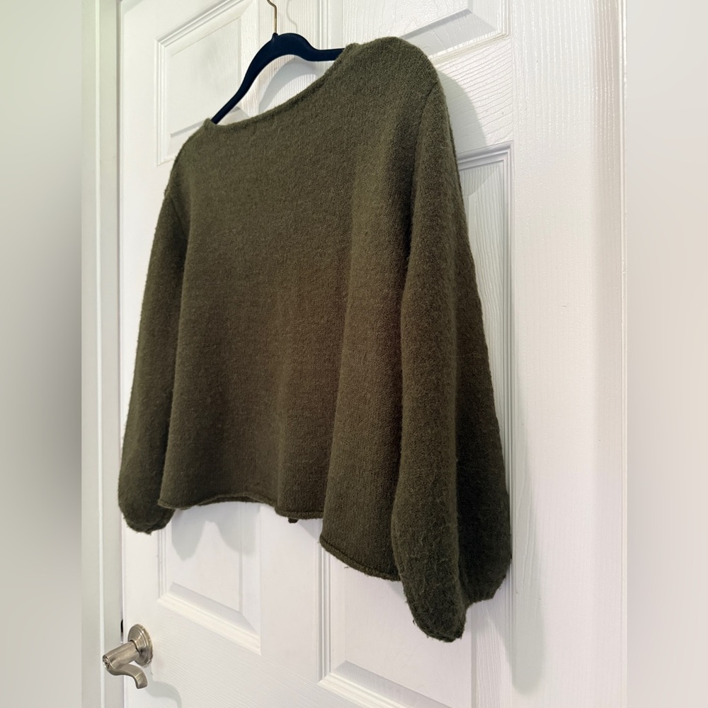 Moss Green Open-Front Women’s Sweater Cardigan - Picture 9 of 13